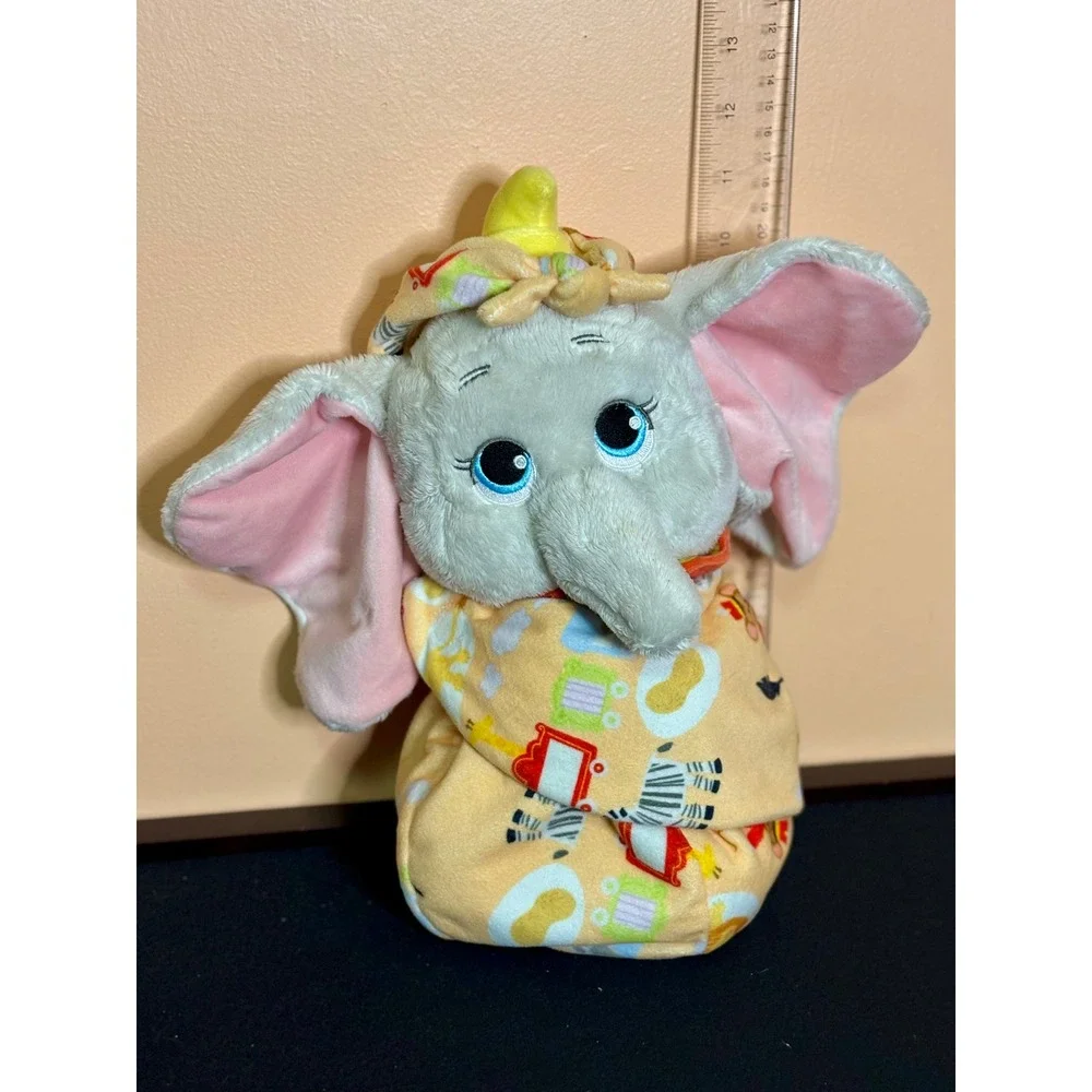 Disney Parks Dumbo Babies Plush Stuffed Animal with Removable Swaddle Pouch 10in